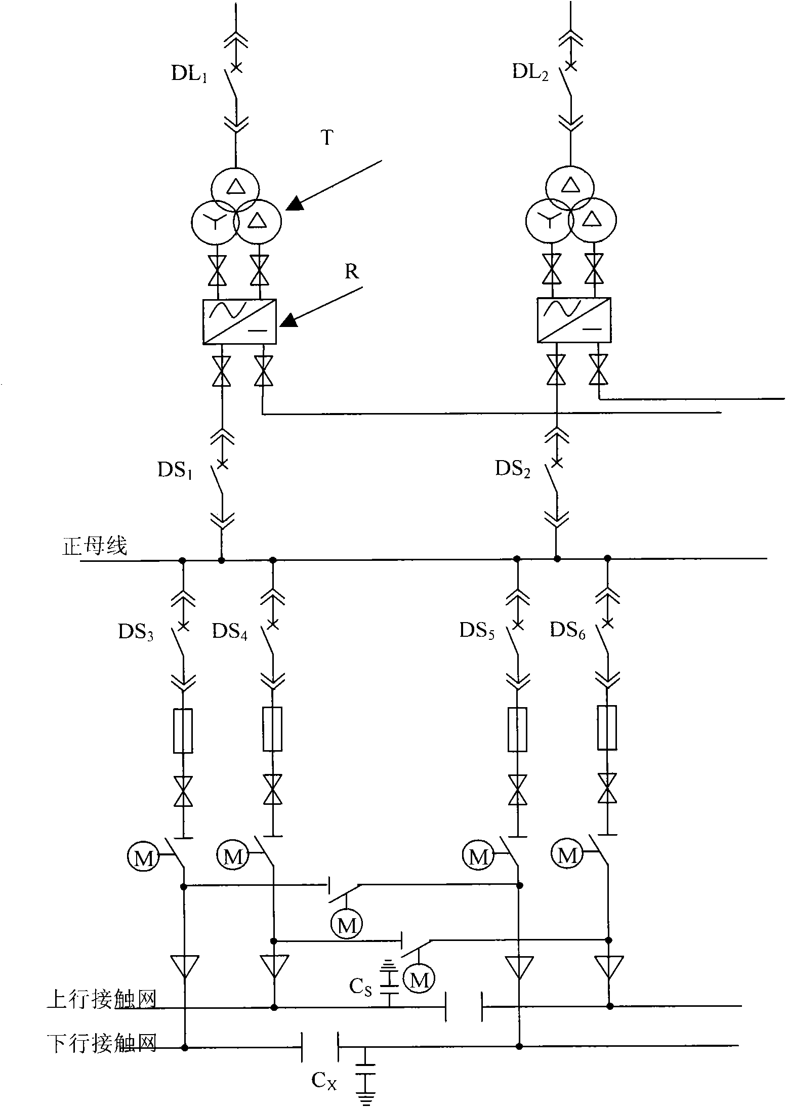 Metro traction power supply device with over-voltage suppression function