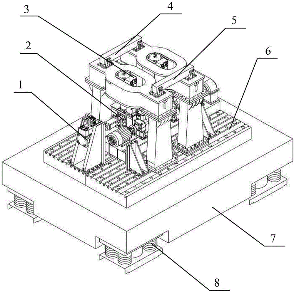 Power machinery closed loop face-to-face double gear case inclination type excitation test stand