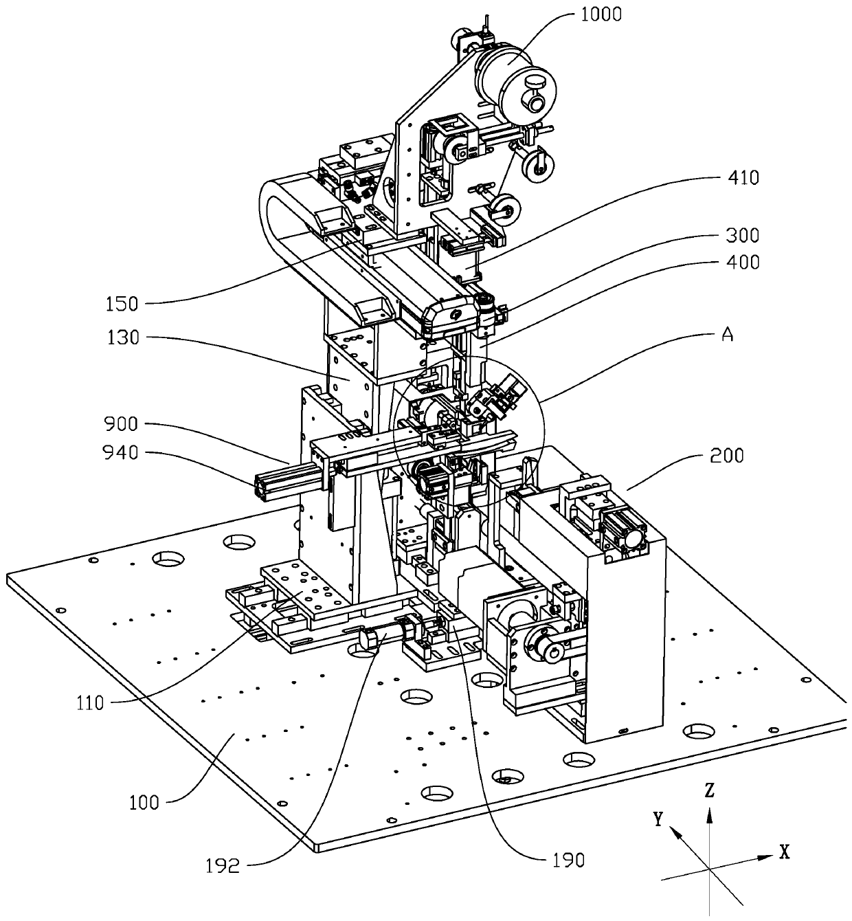 Side plate tape winding machine