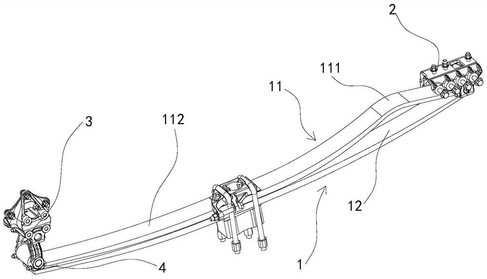 Steel plate spring suspension