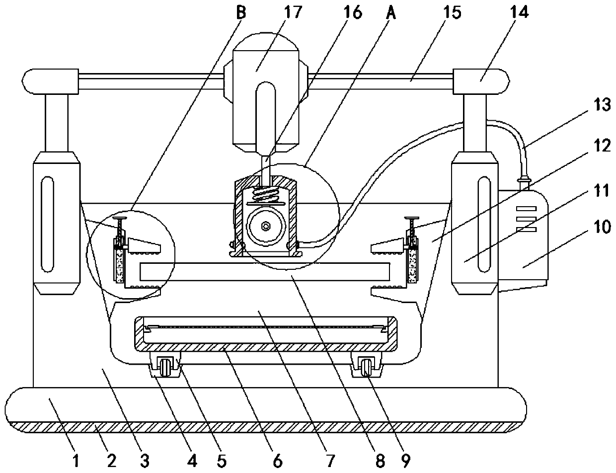 Marble cutting machine capable of preventing dust from flying