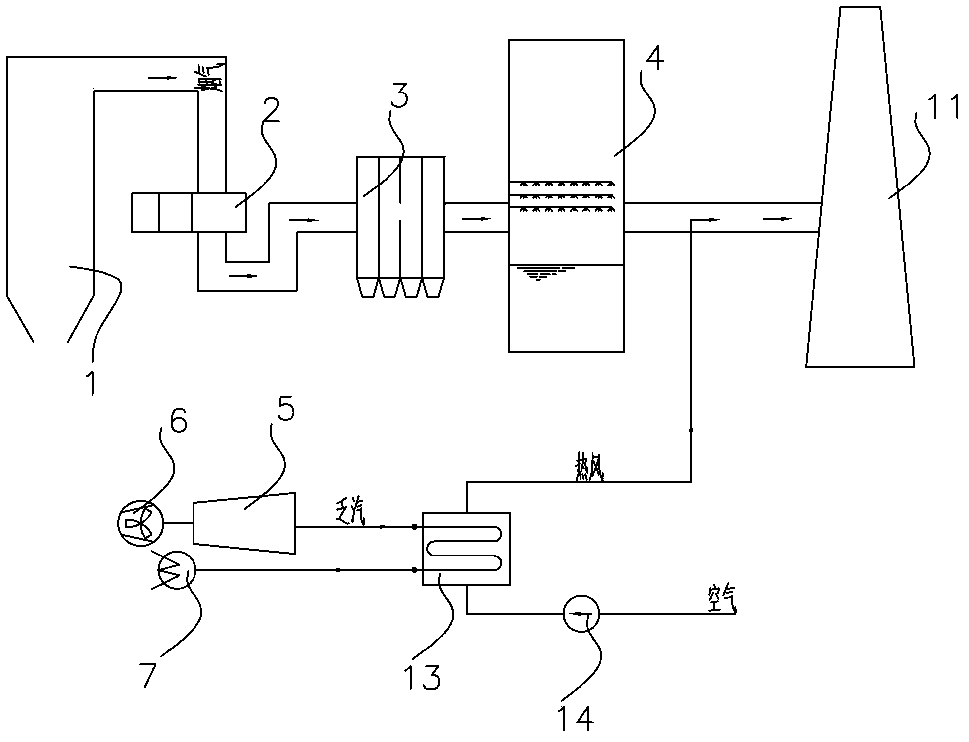 Method for improving temperature of smoke discharged by chimney of thermal power plant, smoke heating system and thermal power generation unit