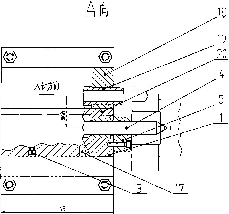 Crankshaft flange eccentric hole clamp for drill