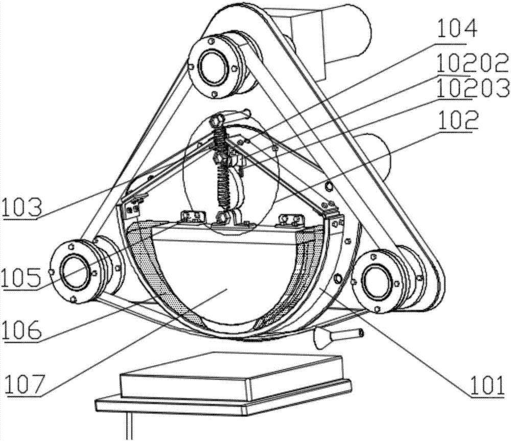 Abrasive band magnetorheological double curvature controllable composite finishing tool