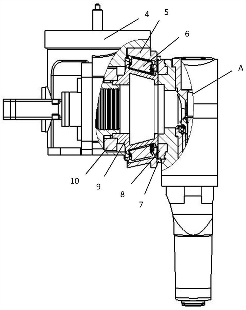 Structure for improving rigidity of offset type swing angle milling head