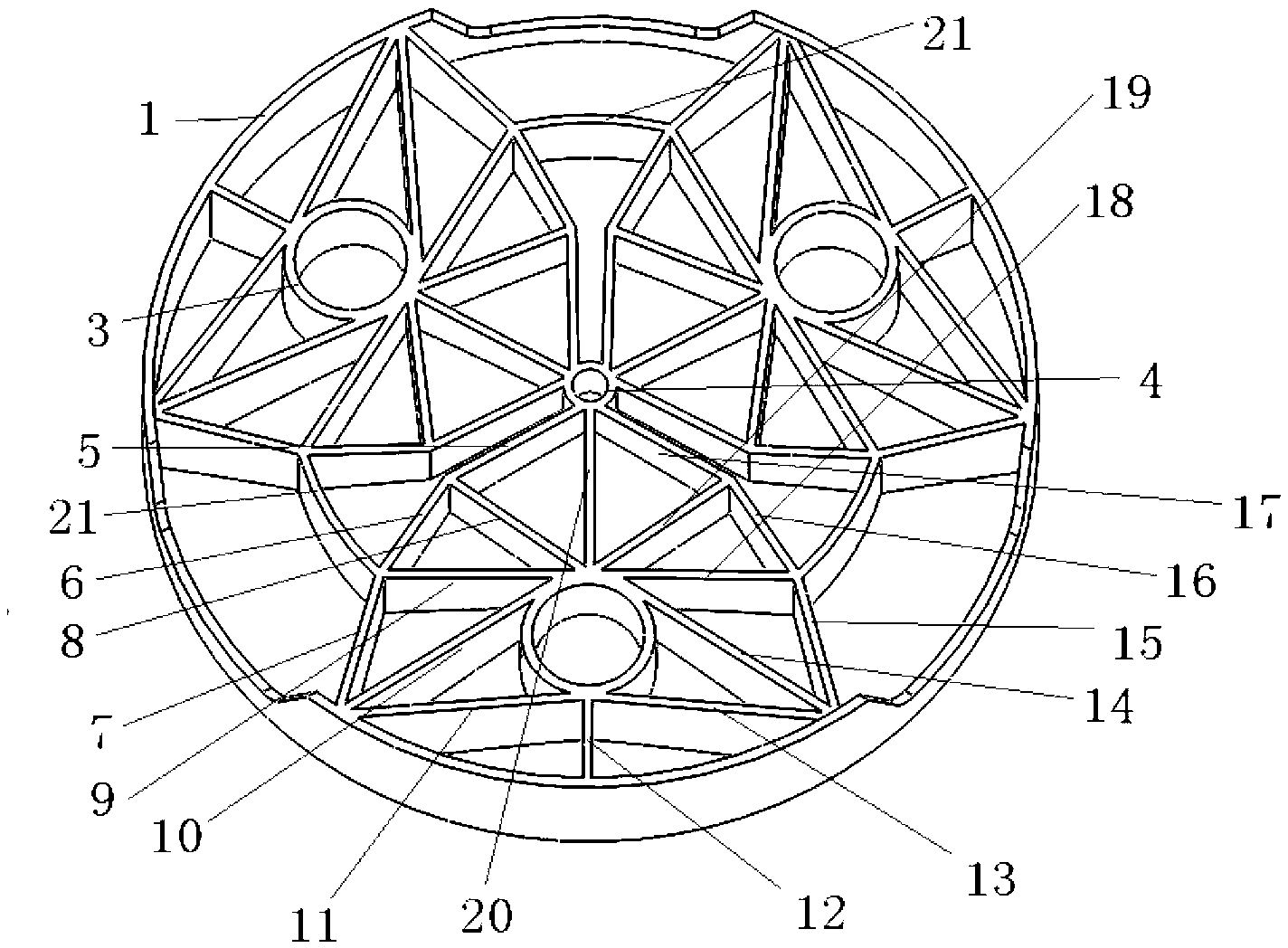 Large-diameter main reflecting mirror