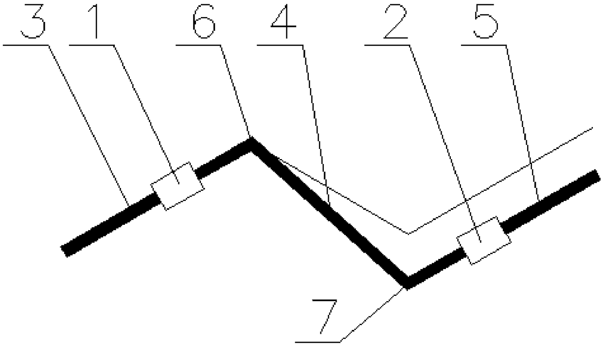 A device for solving local uneven settlement of pipelines by using two rotary compensators