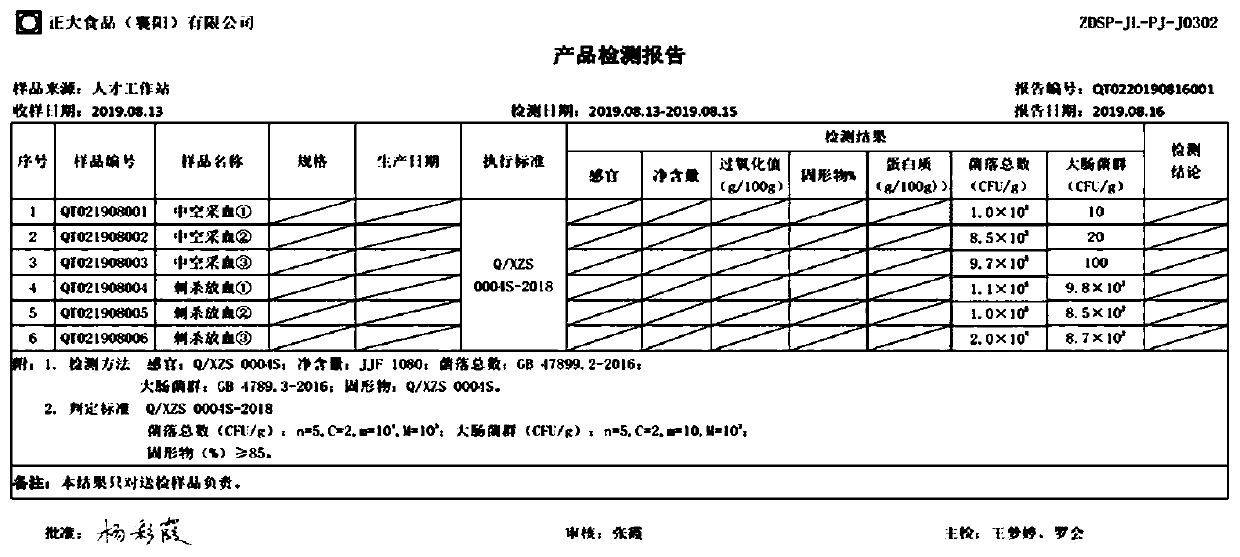 Preparation method of pork blood tofu