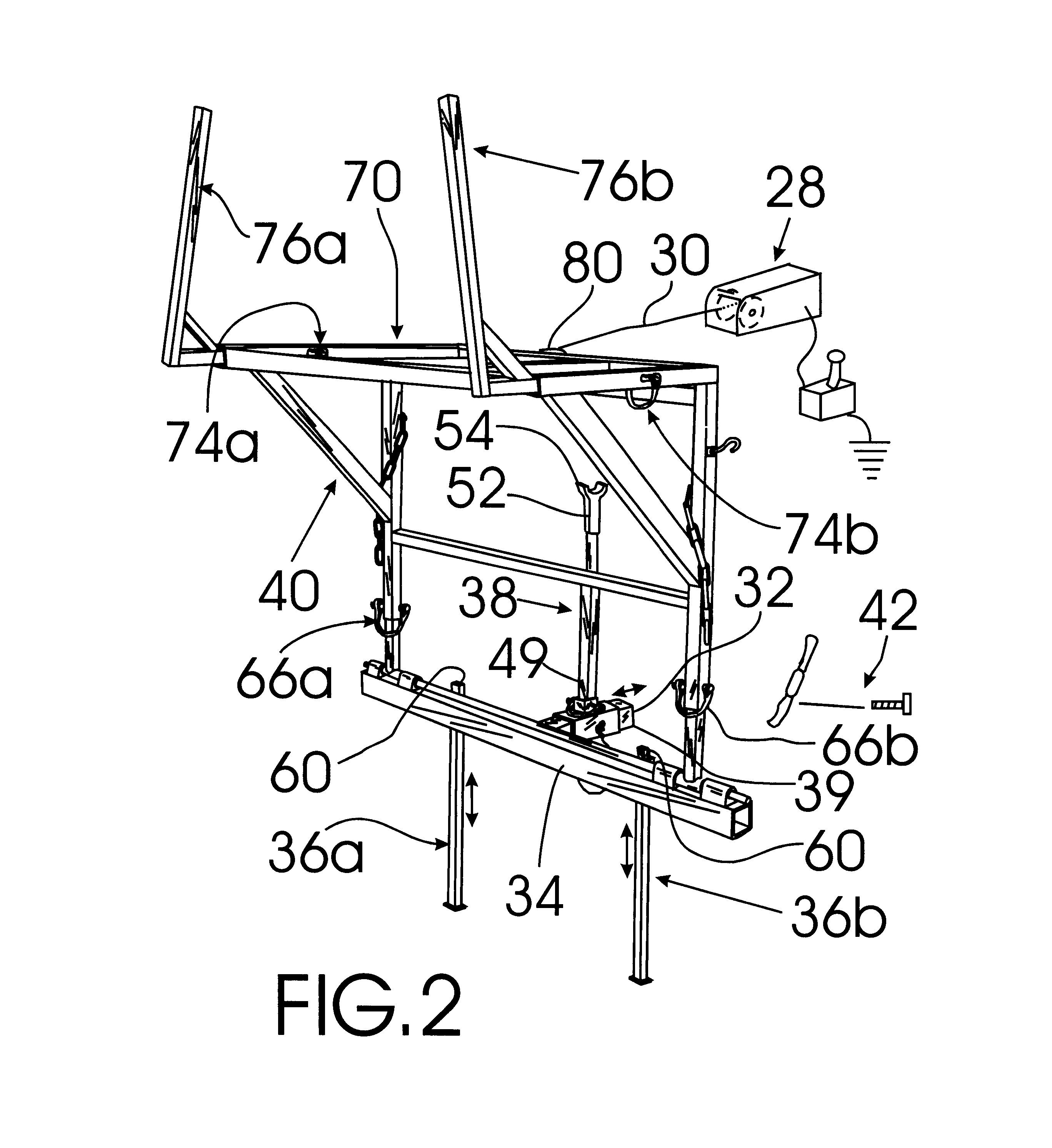 Game animal lift assembly for all terrain vehicles