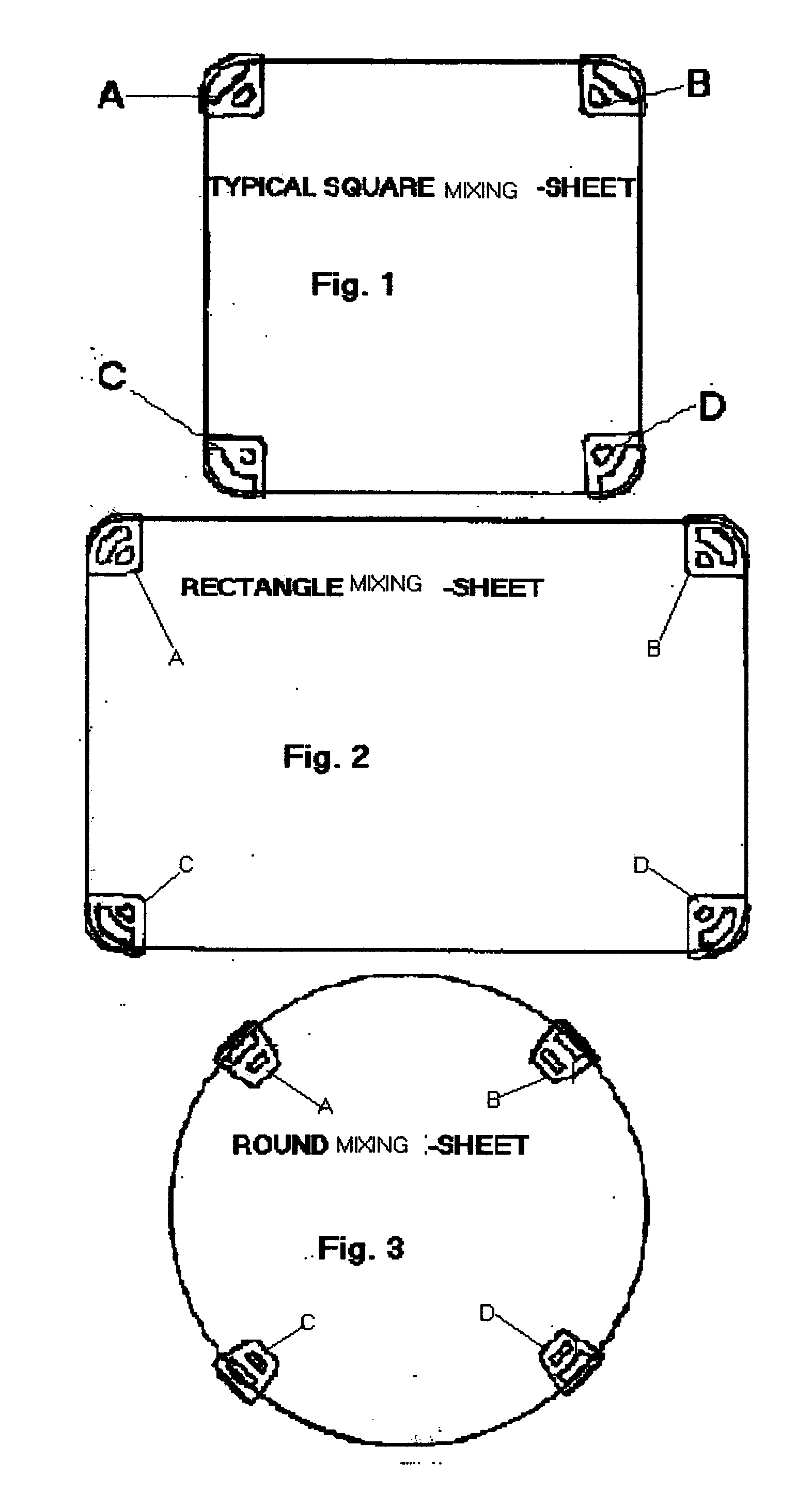 Portable mixing sheet with handles