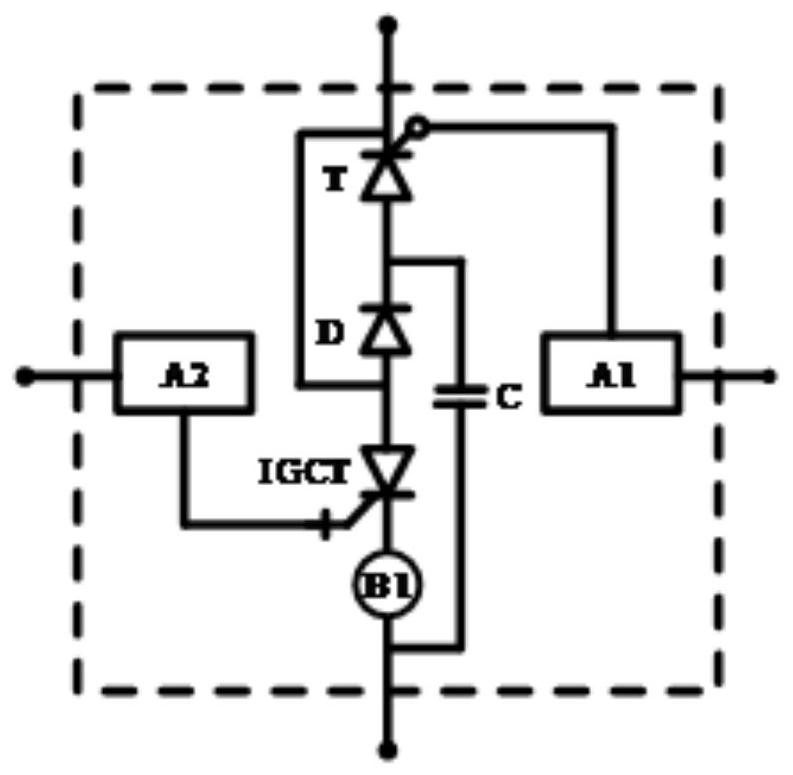 Fully-controlled semiconductor device packaging structure based on integrated commutation