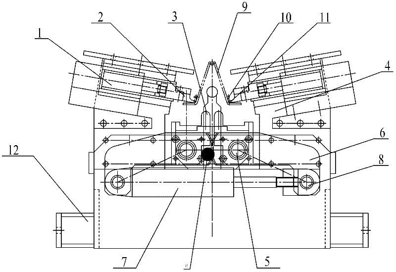 Bending mechanism for reinforcing steel bar truss web rib