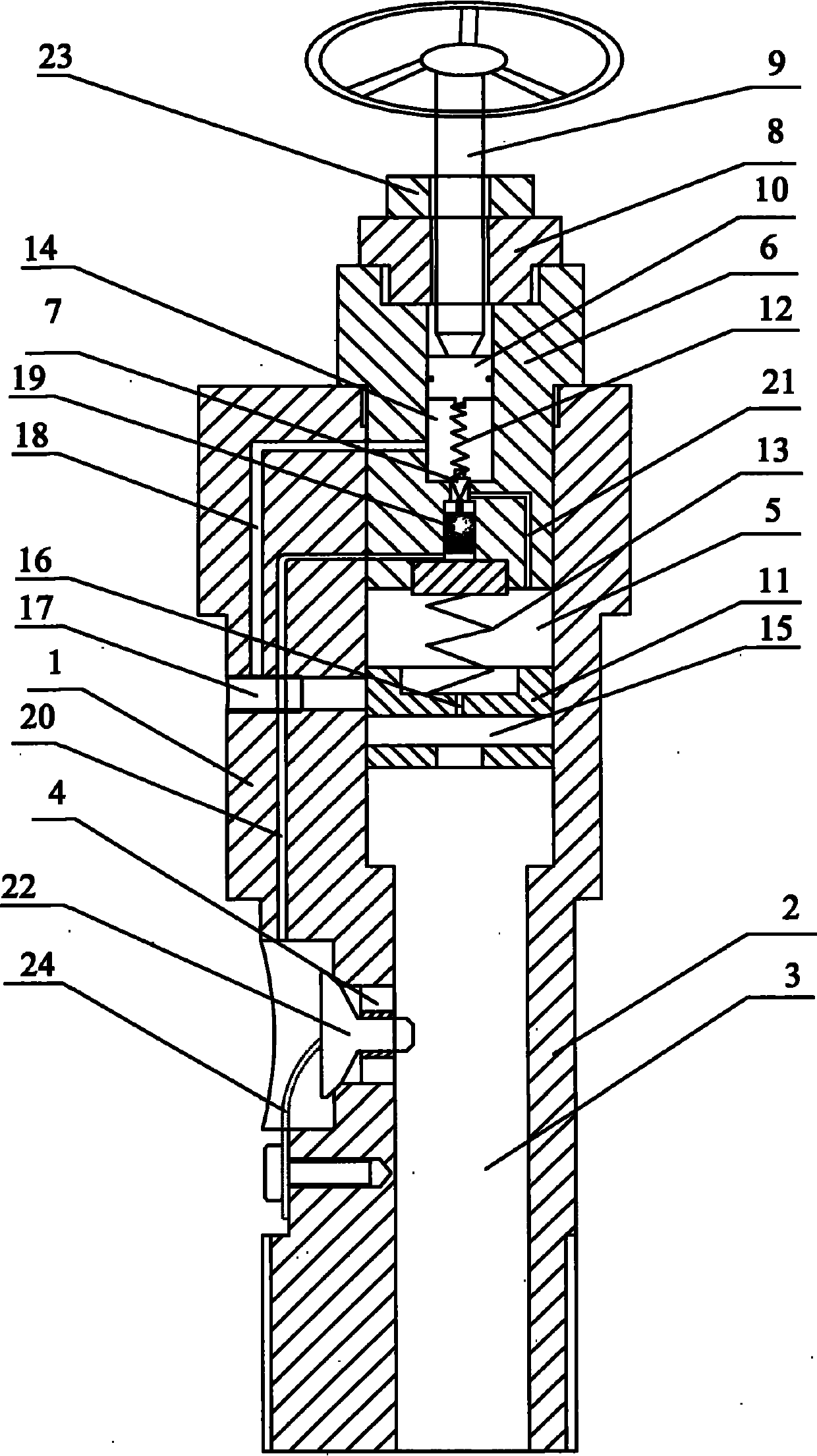 Link bolt with unloading overflow valve