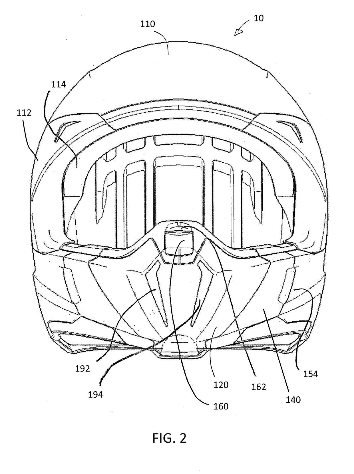 Helmet and goggles for use therewith and method of using the same