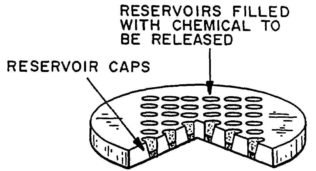 Medical device with array of electrode-containing reservoirs