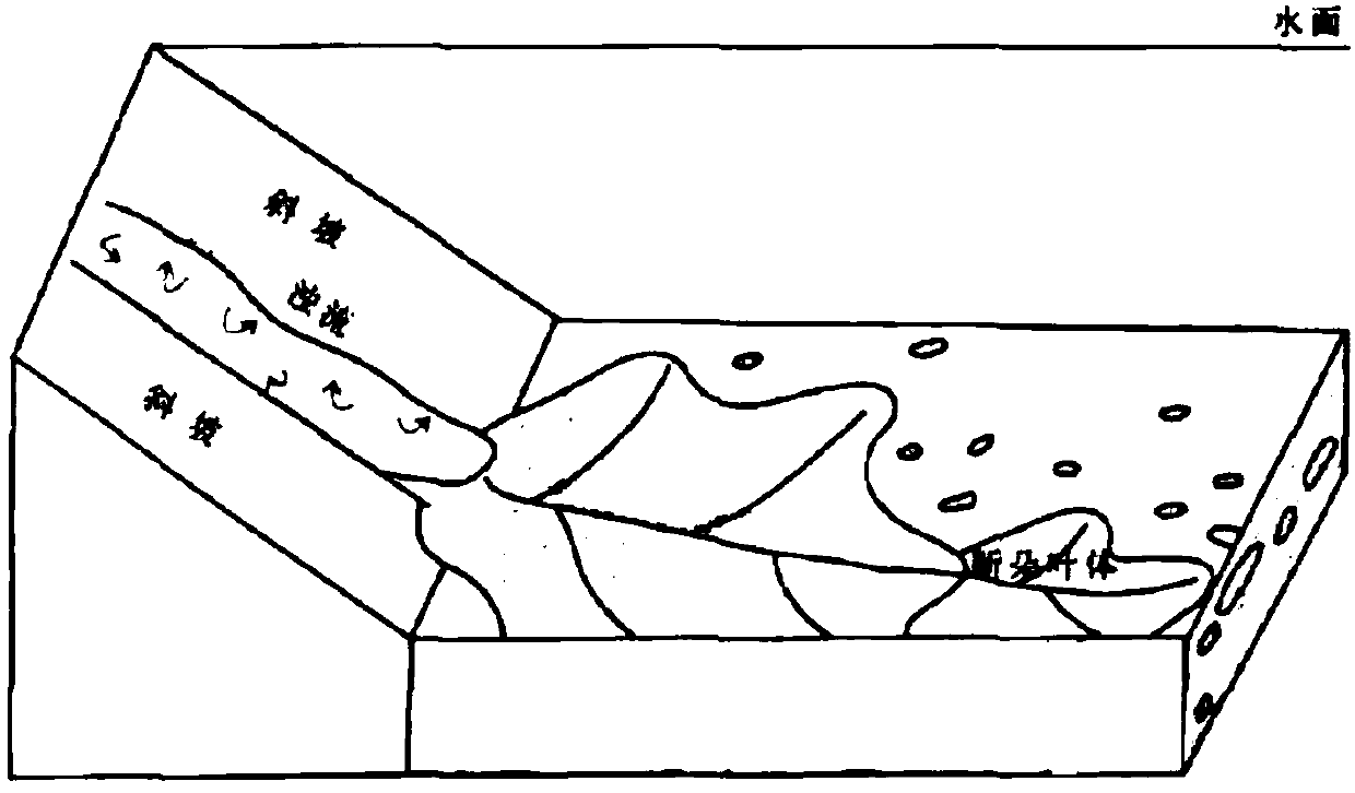 Numerical simulation-based gravity flow slumping block sedimentation simulation method