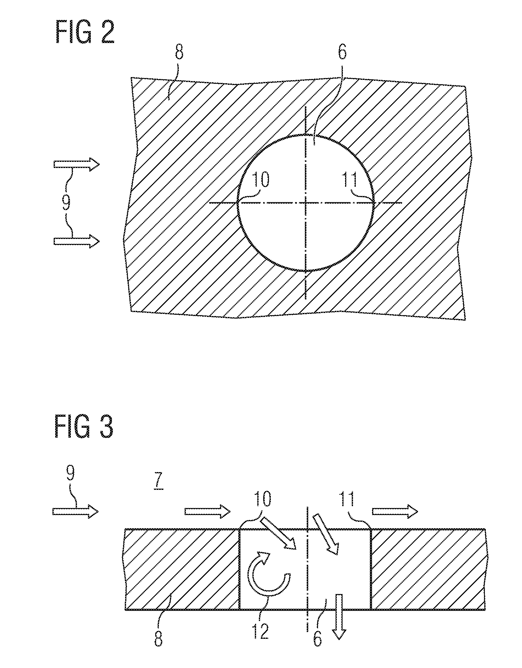 Eccentric chamfer at inlet of branches in a flow channel