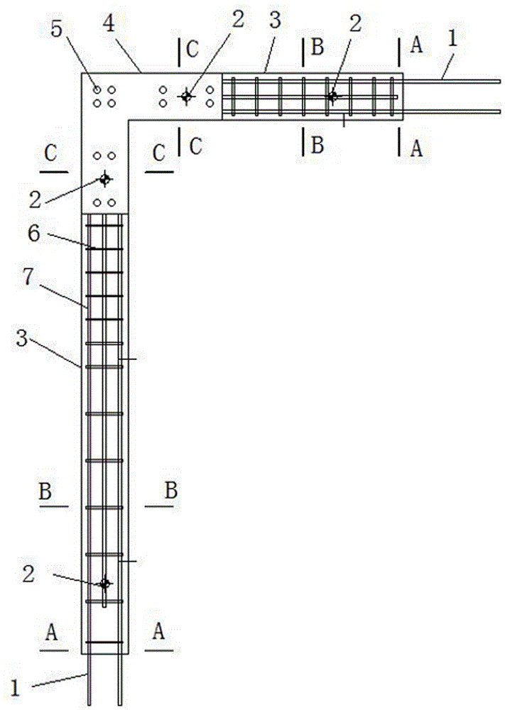 Assembling-type beam-column joint connection structure for concrete special-shaped column frame