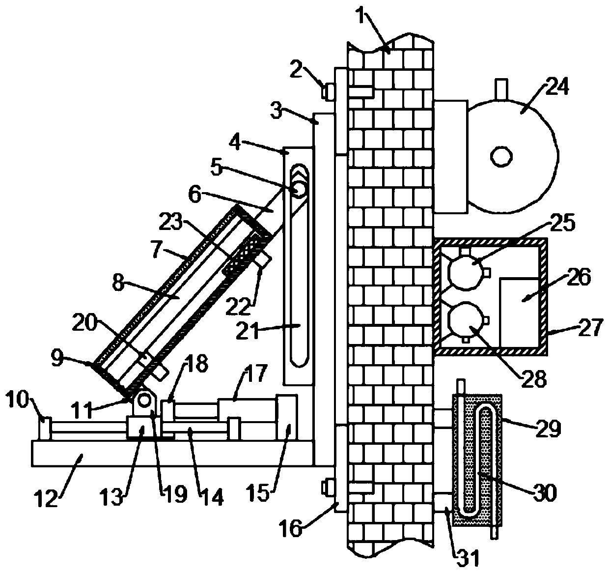 Energy saving and heat collection device for building external wall