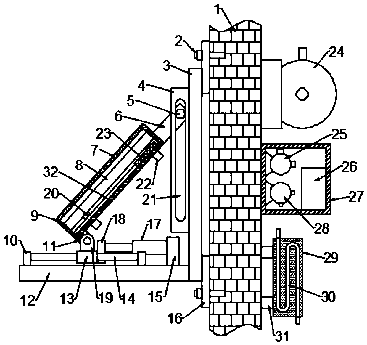 Energy saving and heat collection device for building external wall