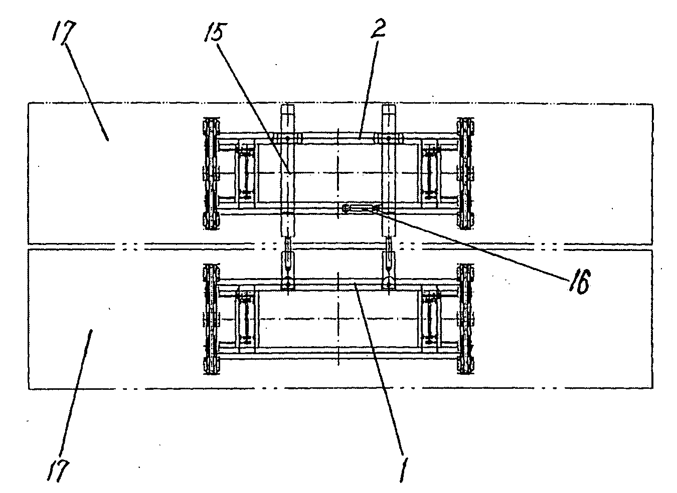 Container lifter being able to lift two 40 feet containers