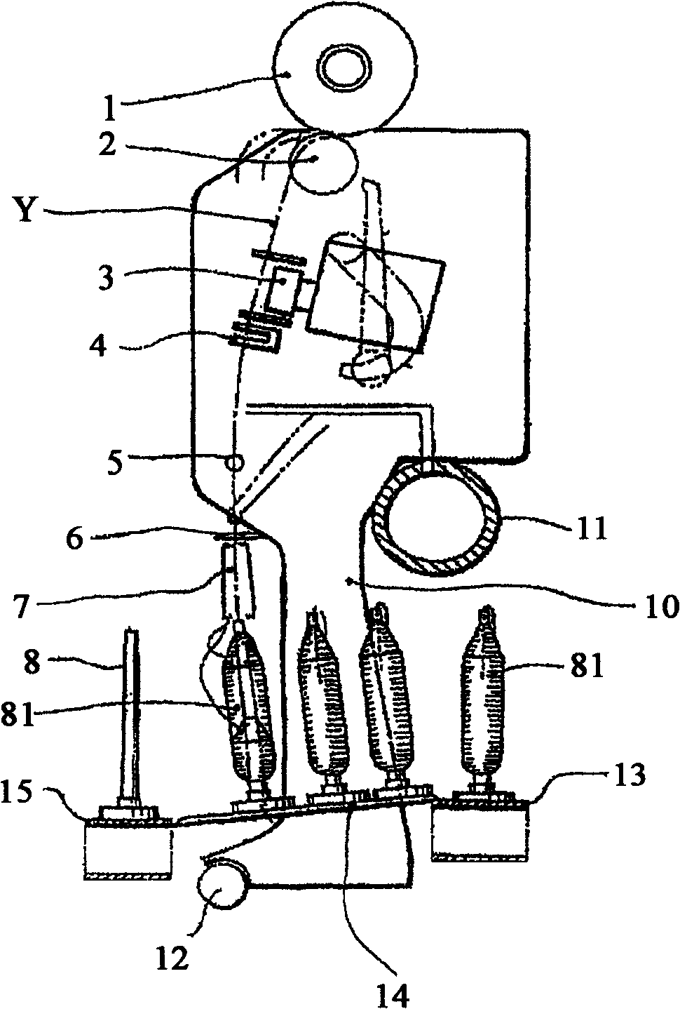 Process and device for rewinding feed spools