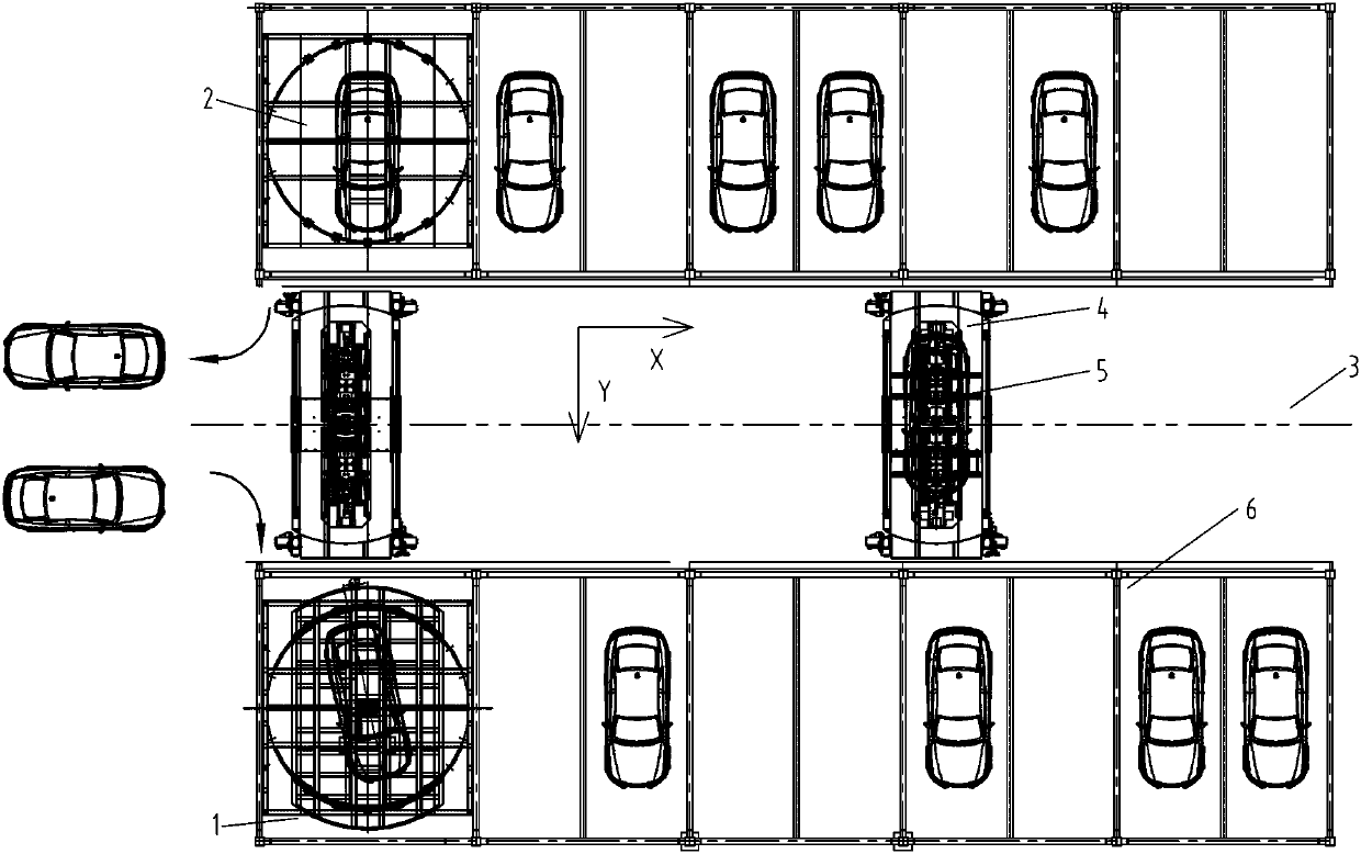 Underground intelligent garage with rotating tray and use method