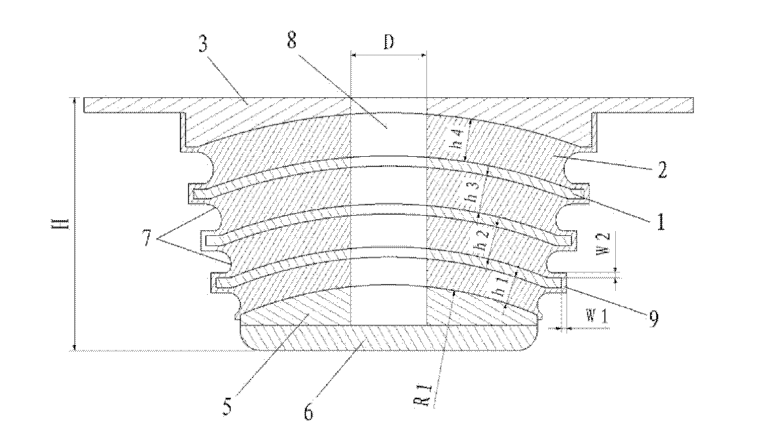 Auxiliary rubber spring for automobile suspension