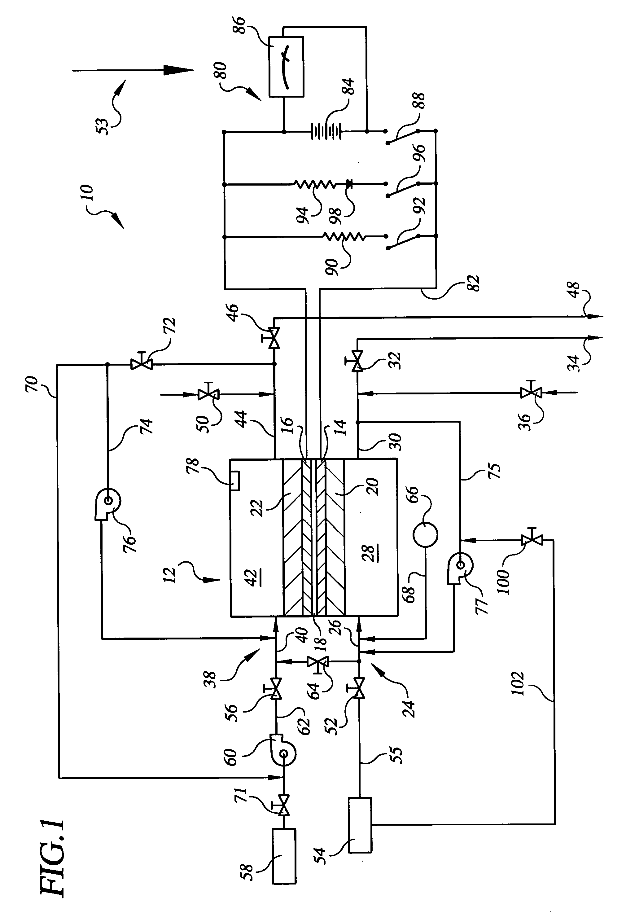 Hydrogen passivation shut down system for a fuel cell power plant