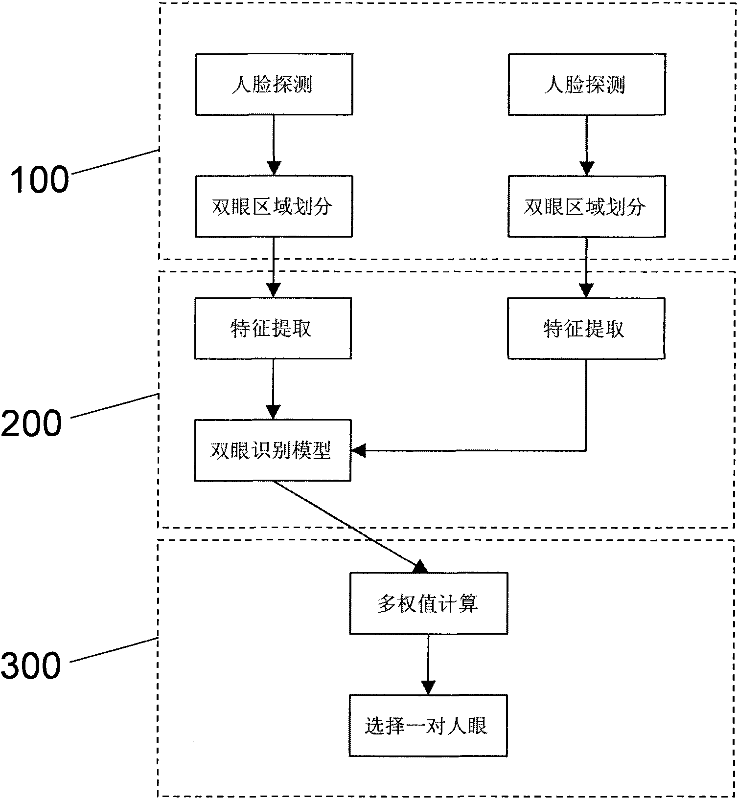 Human eye recognition system and method