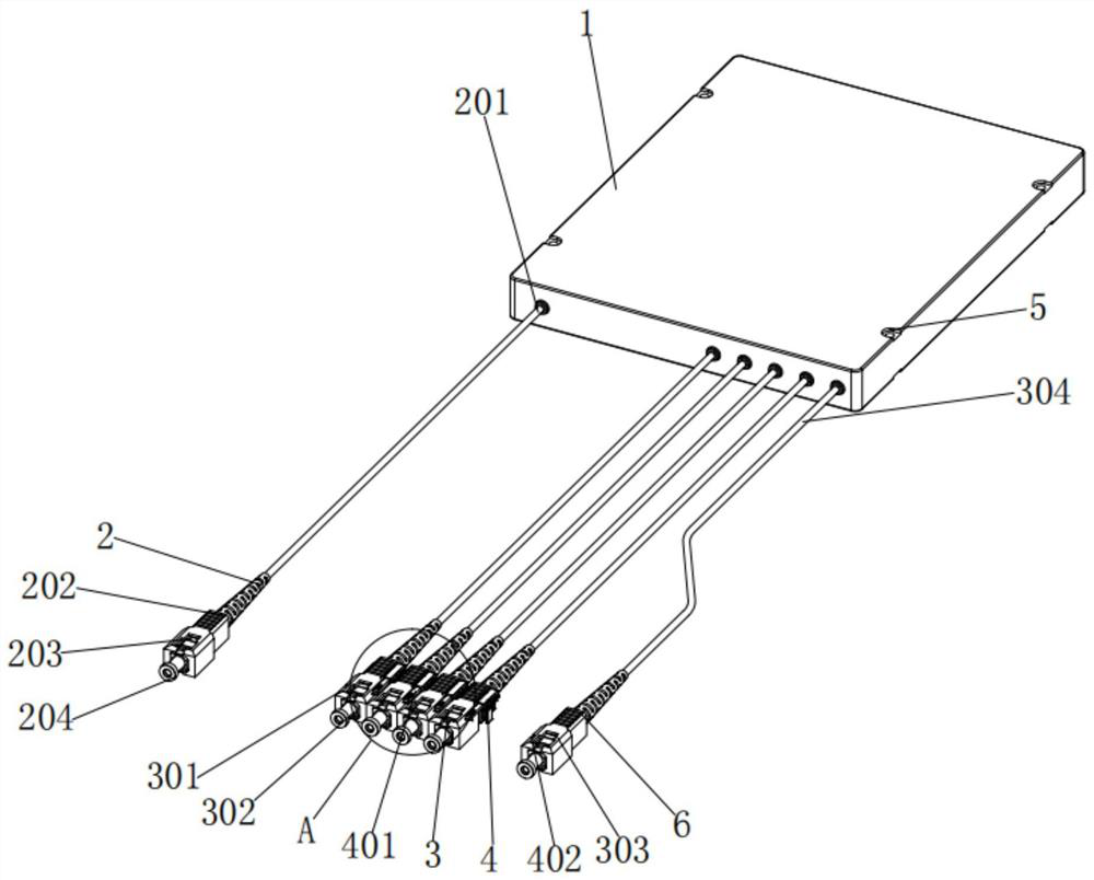 Communication module micro-connection structure of optical fiber splitter and use method