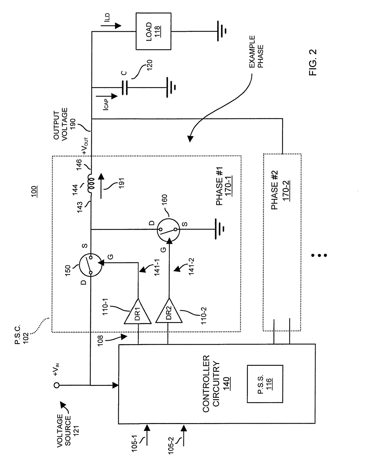 Output capacitance calculation and control in a power supply