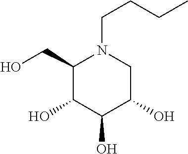 N-(5-((aryl or heteroaryl)methyloxy)pentyl)-substituted iminosugars as inhibitors of glucosylceramide synthase