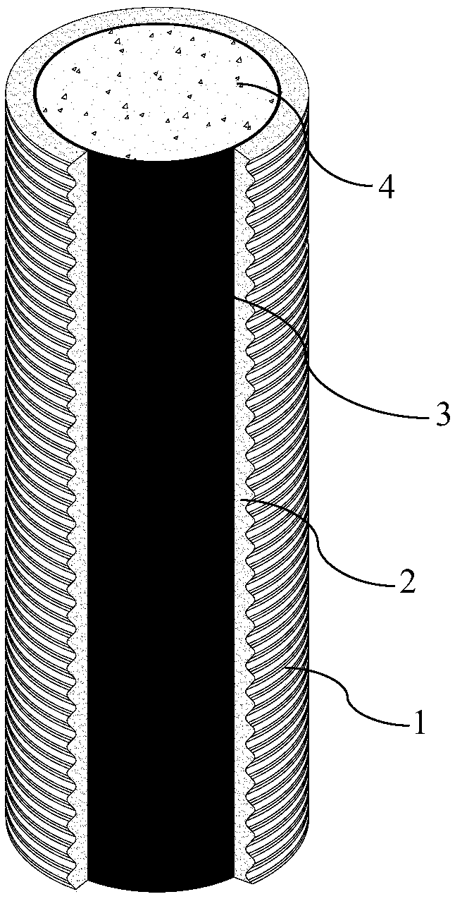 Corrugated steel pipe-steel sandwich layer composite pipe concrete combined component