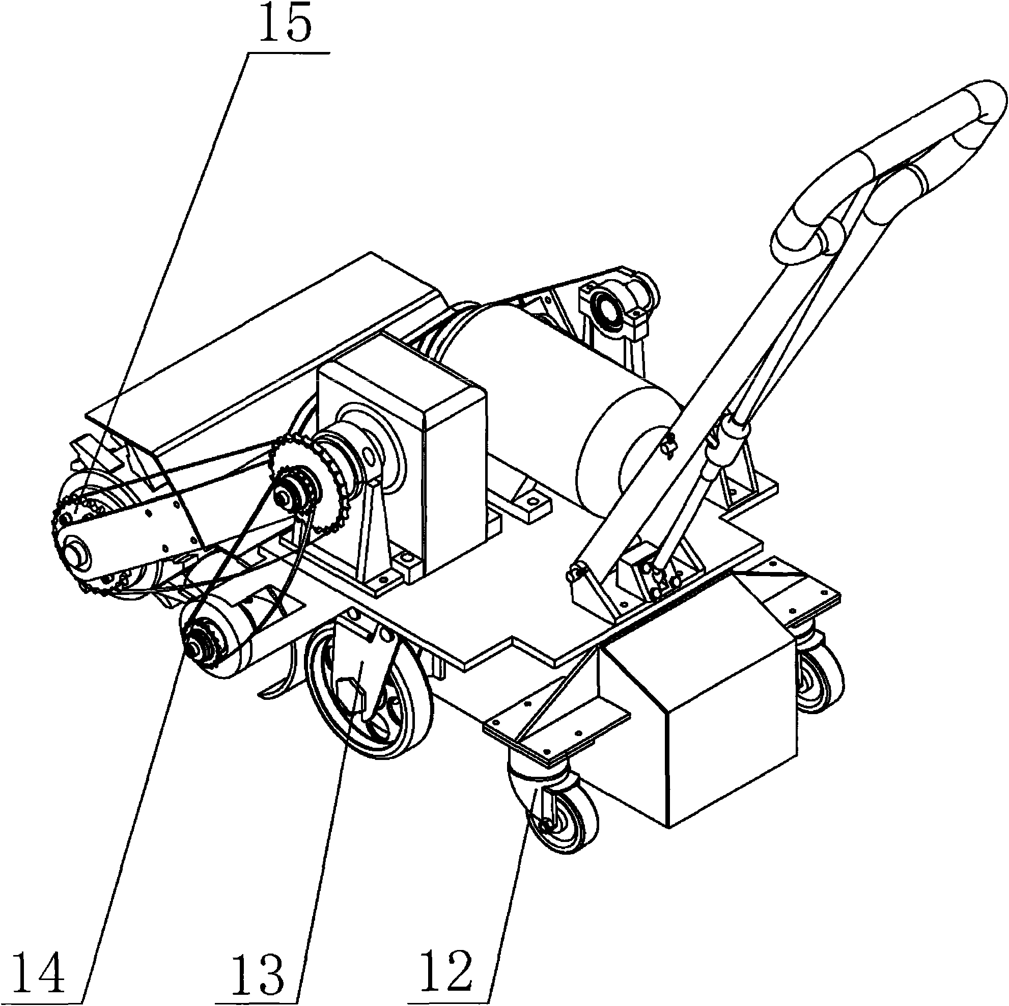 Hand-pushed self-adapting deicing snow sweeper