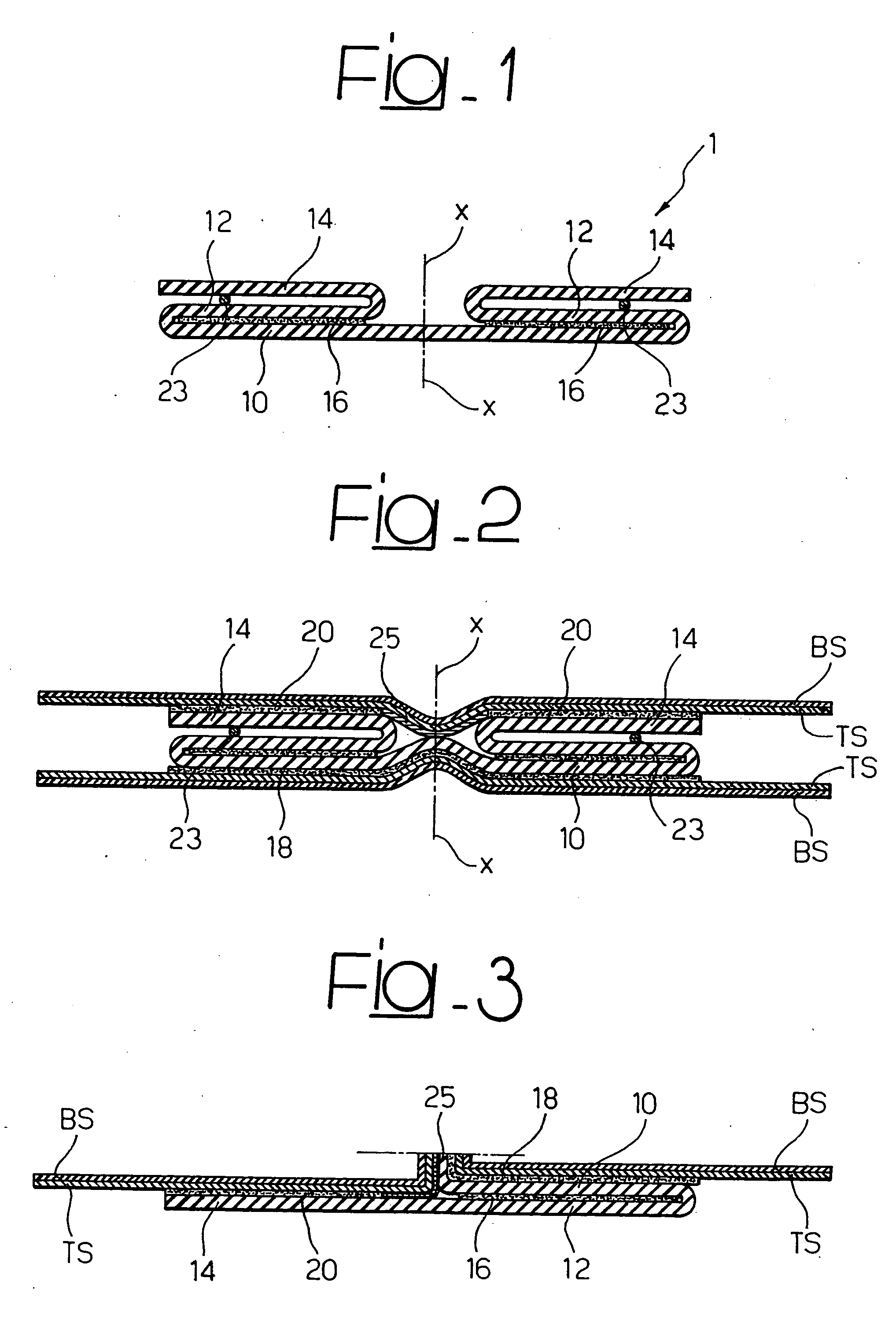 Closure element for absorbent sanitary products, manufacturing process, process of use, and product thus obtained