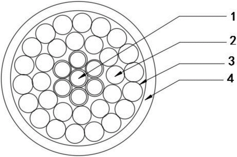 Aluminum-coated steel high-conductivity overhead insulated cable and production process thereof