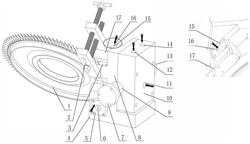 Blisk electrolytic machining device and method for blade full-profile liquid supply