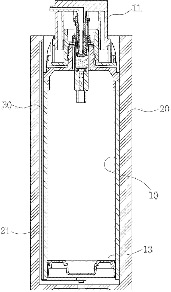 Airless cosmetic container comprising remaining amount indication means