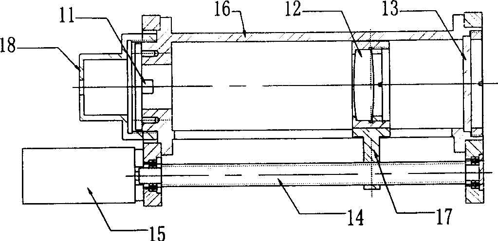 Zooming apparatus of long-distance large-range semiconductor laser lighting device