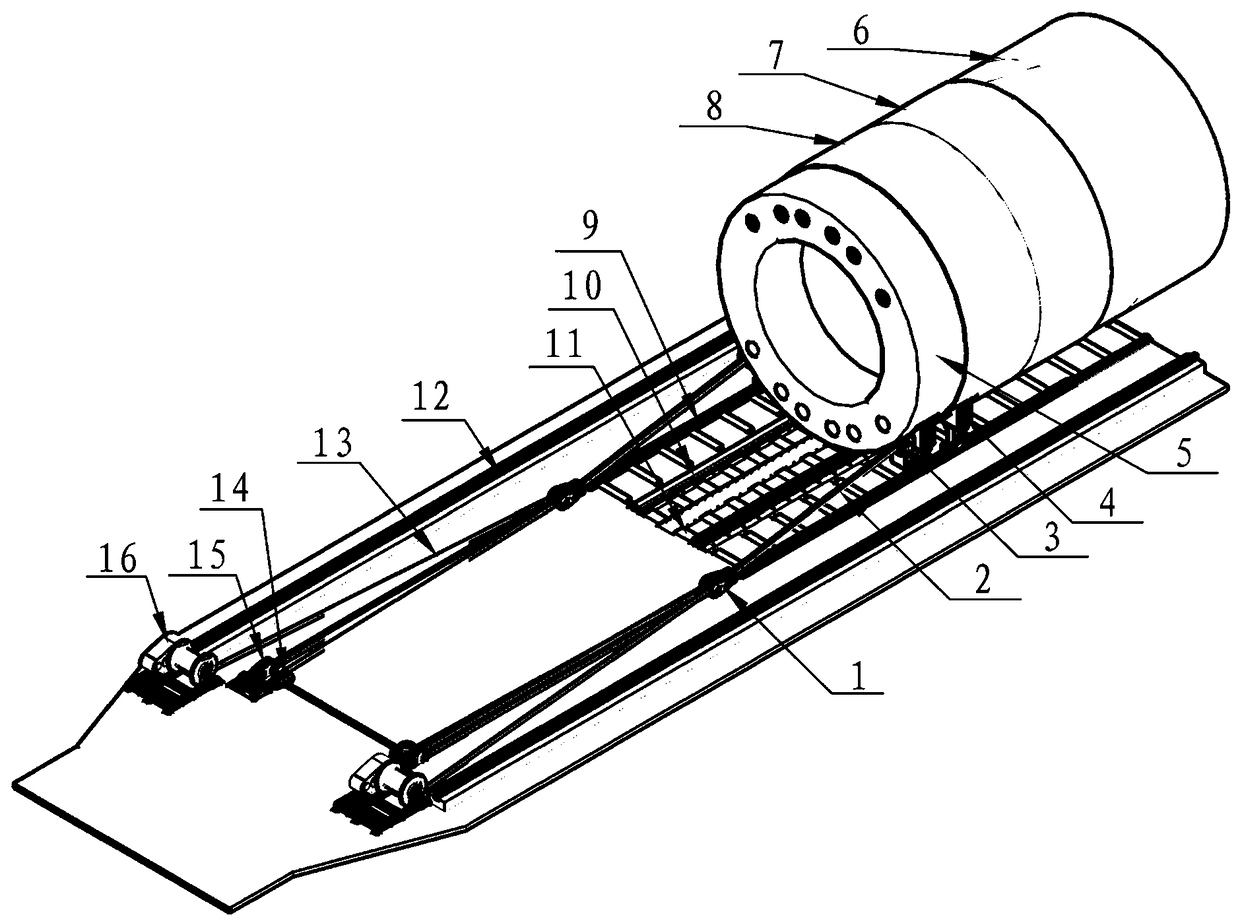 TBM shield anti-side-rolling walking support device and using method thereof