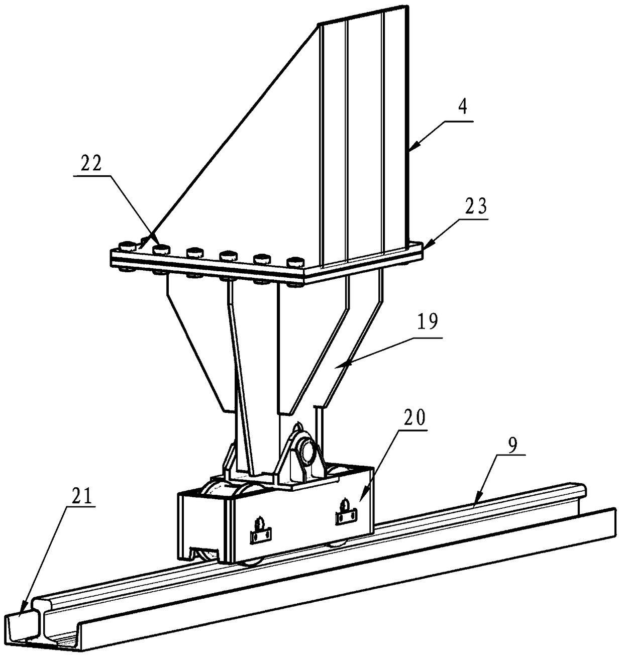 TBM shield anti-side-rolling walking support device and using method thereof