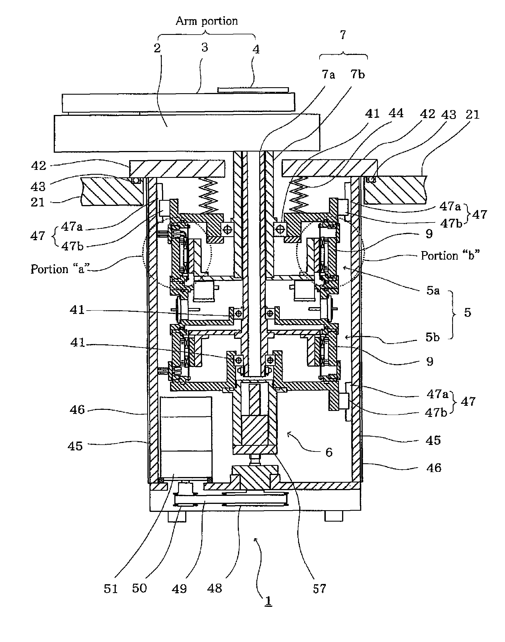 Vacuum robot, vacuum motor for vacuum robot, and production method of said vacuum motor