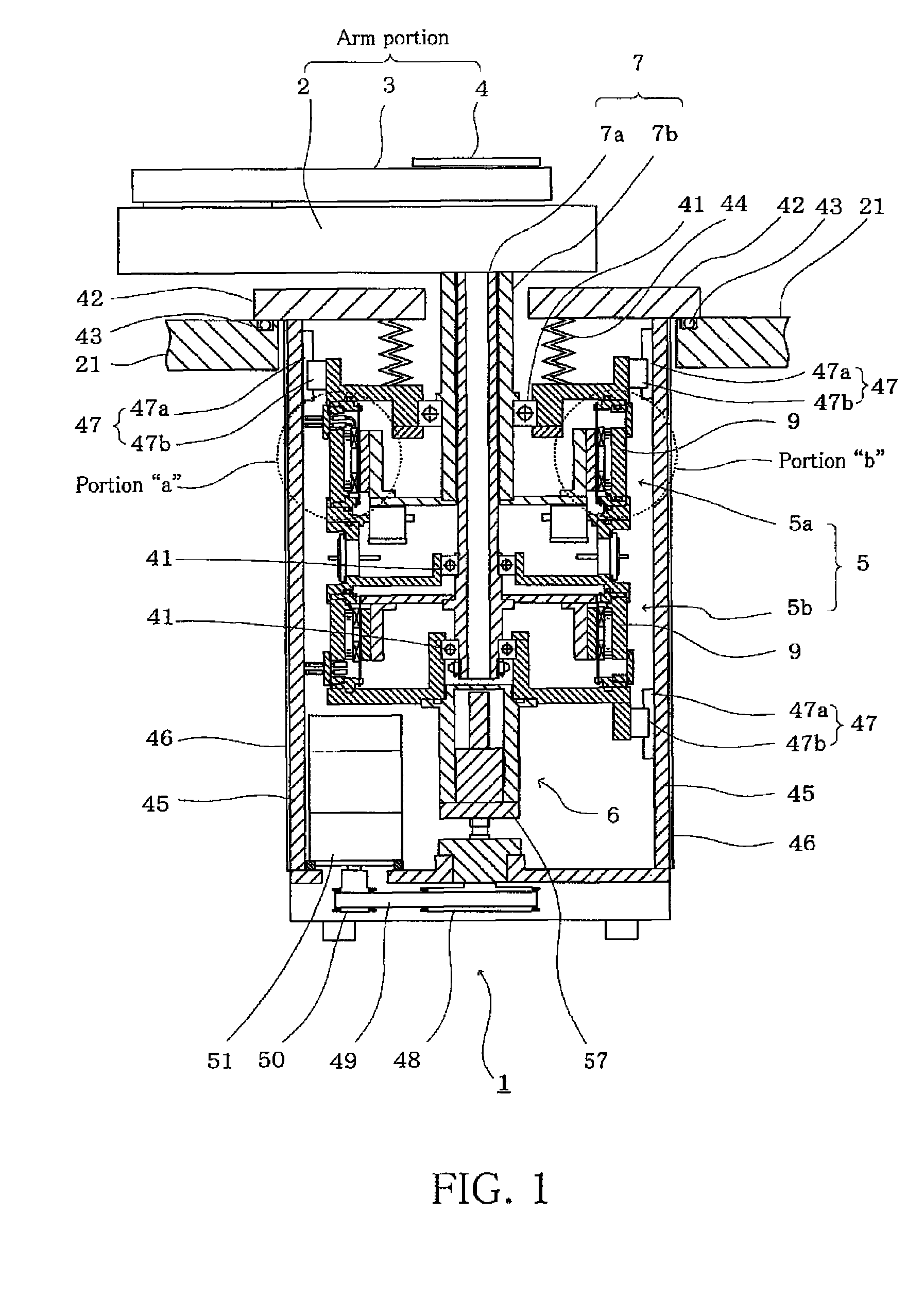 Vacuum robot, vacuum motor for vacuum robot, and production method of said vacuum motor