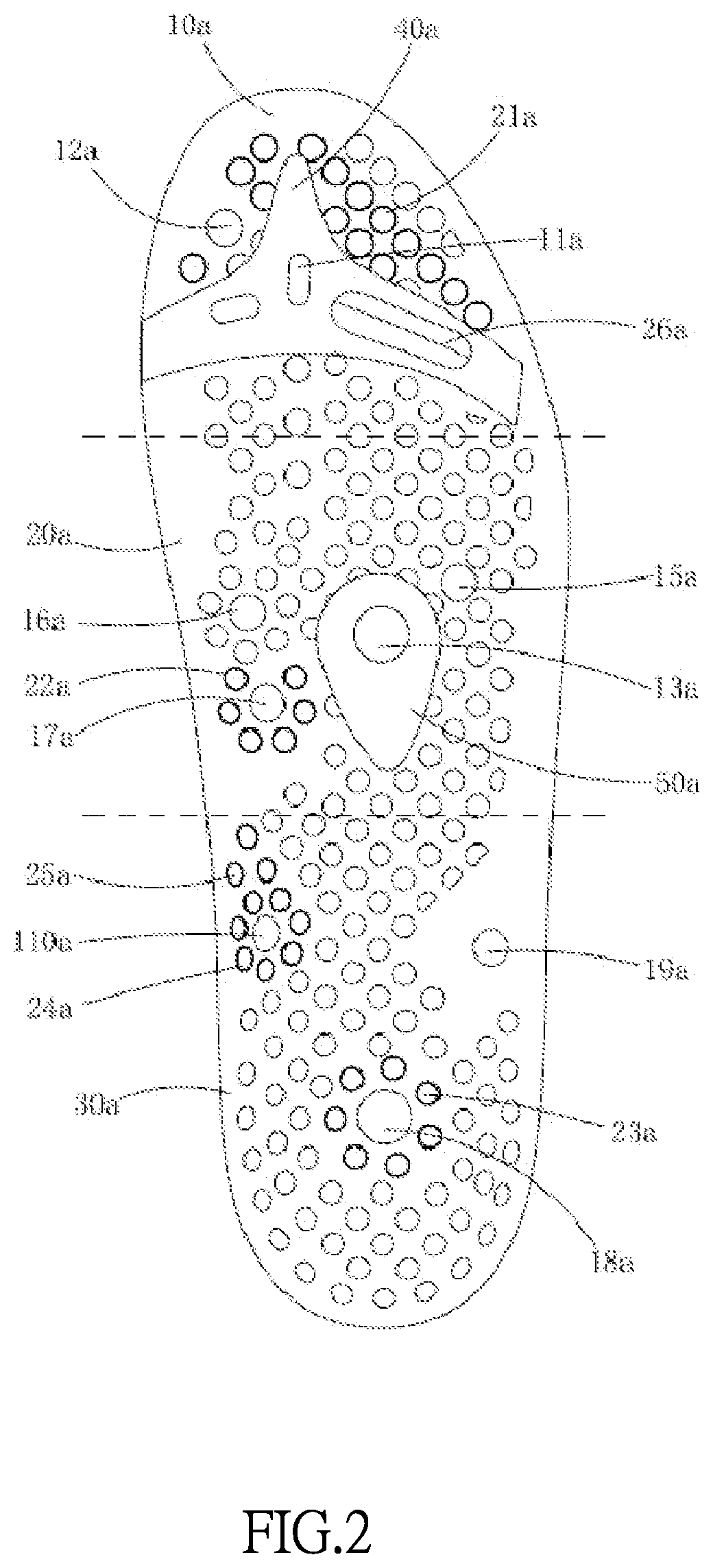 Magnetic acupoint massage insole for conditioning chronic diseases