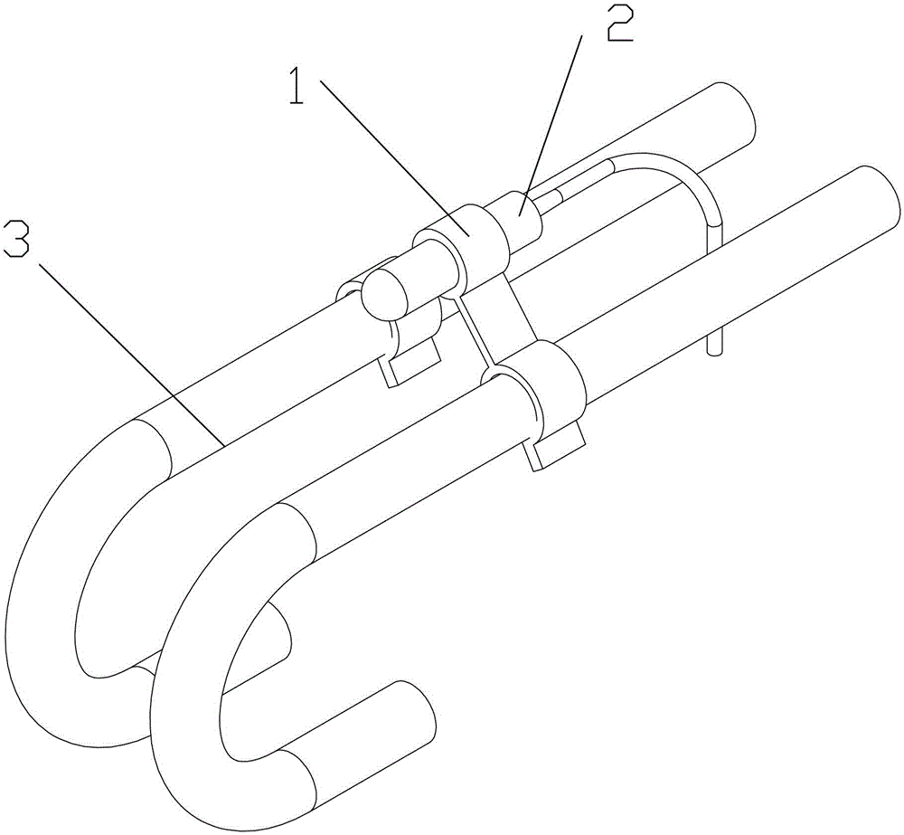 Positioning device for defrosting temperature sensing head of heat exchanger