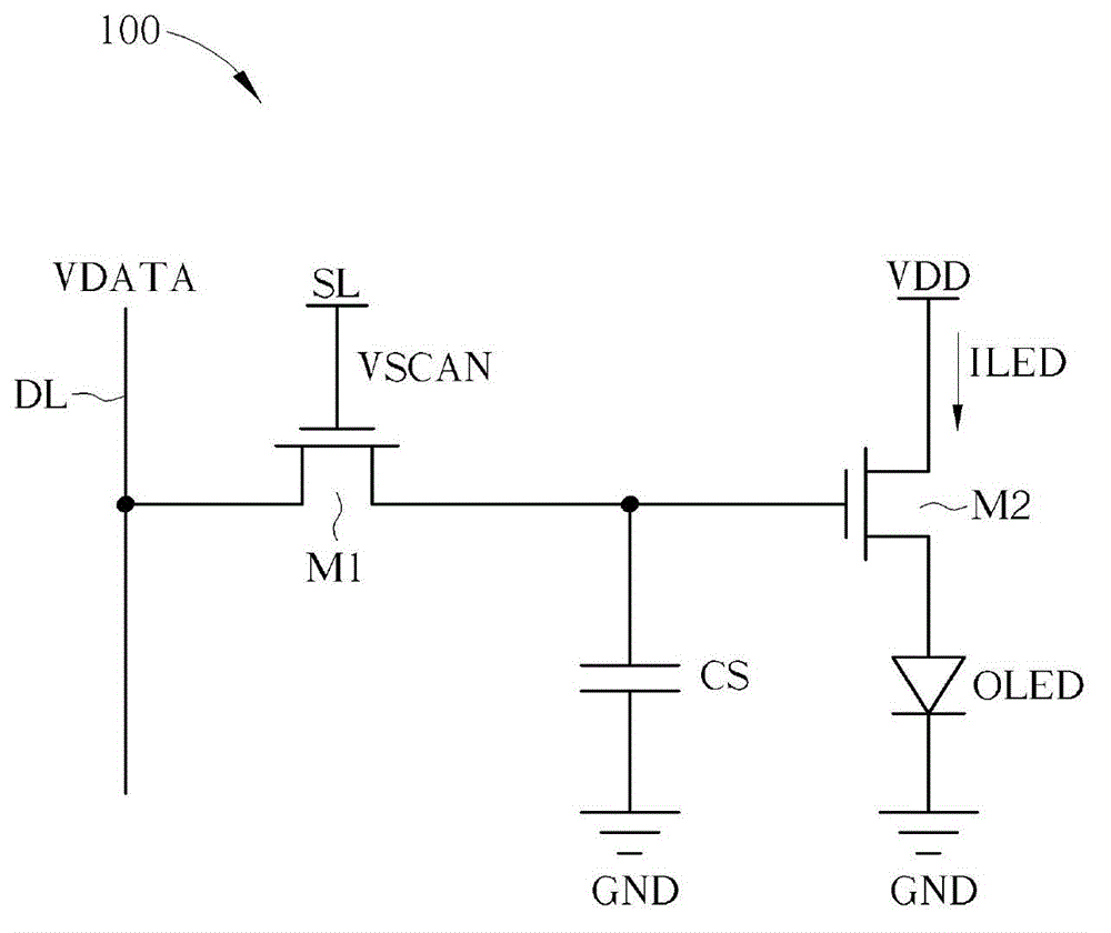 Driving circuit of organic light-emitting element and operation method thereof