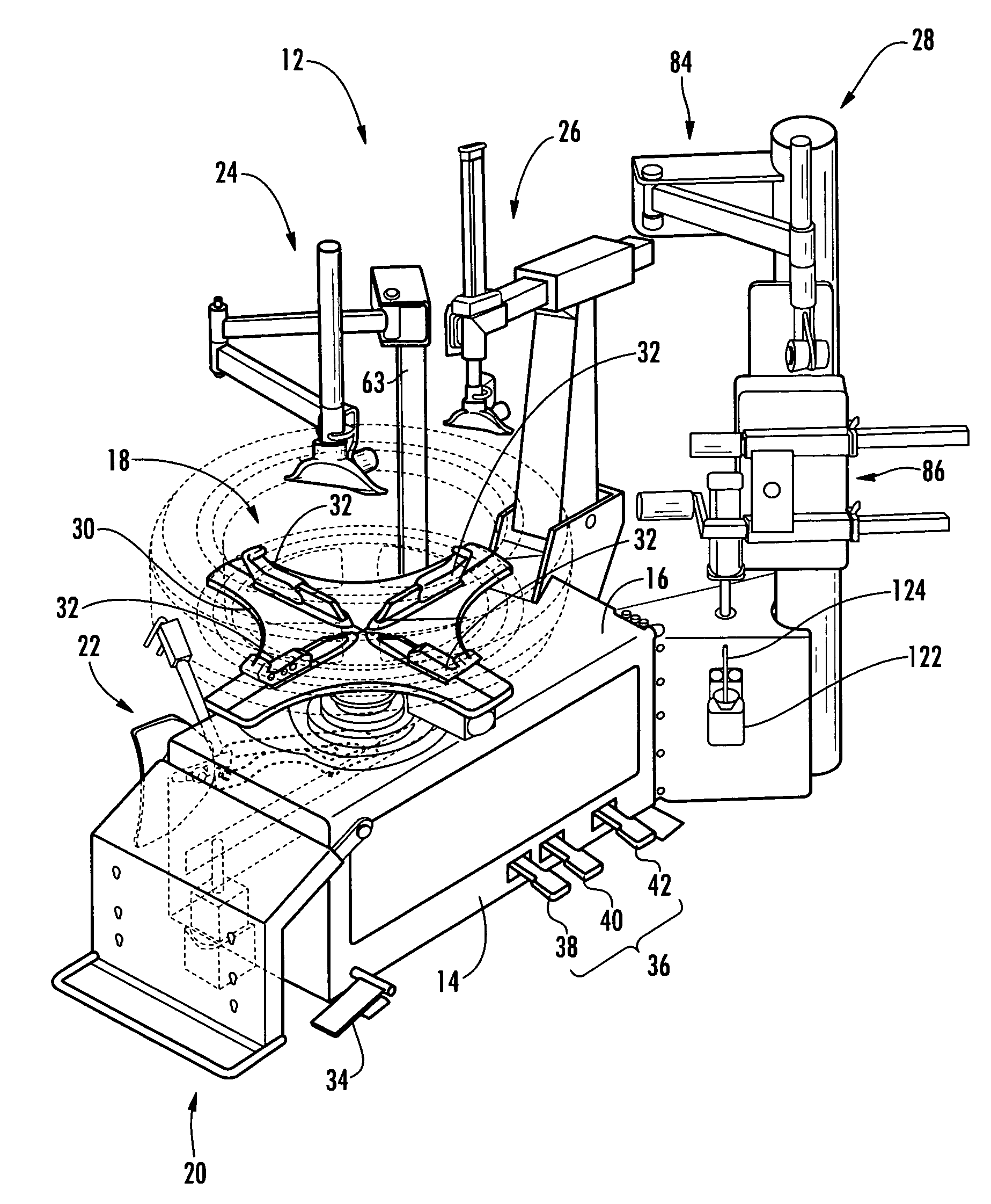 Tire changing machine