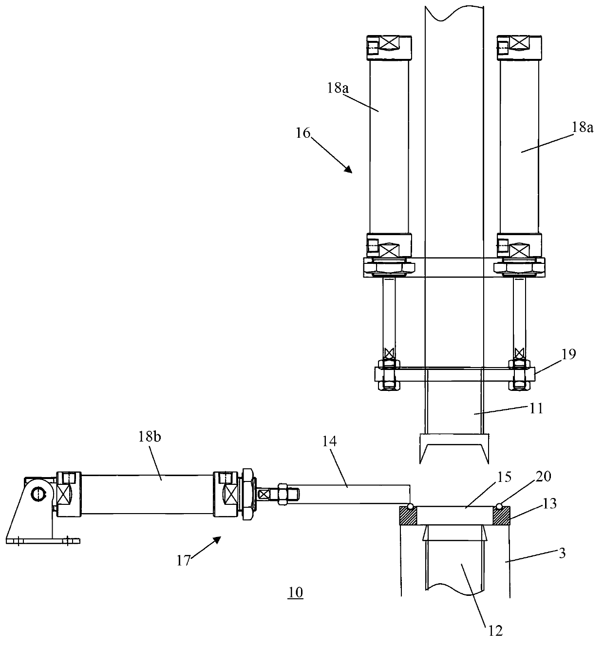 Discharge device of vacuum drying device