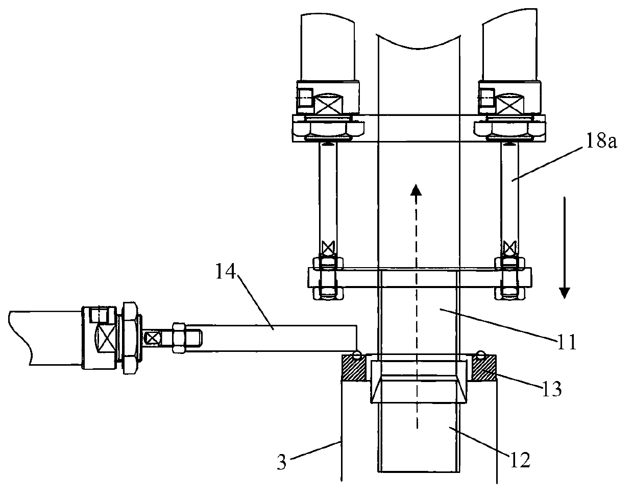 Discharge device of vacuum drying device